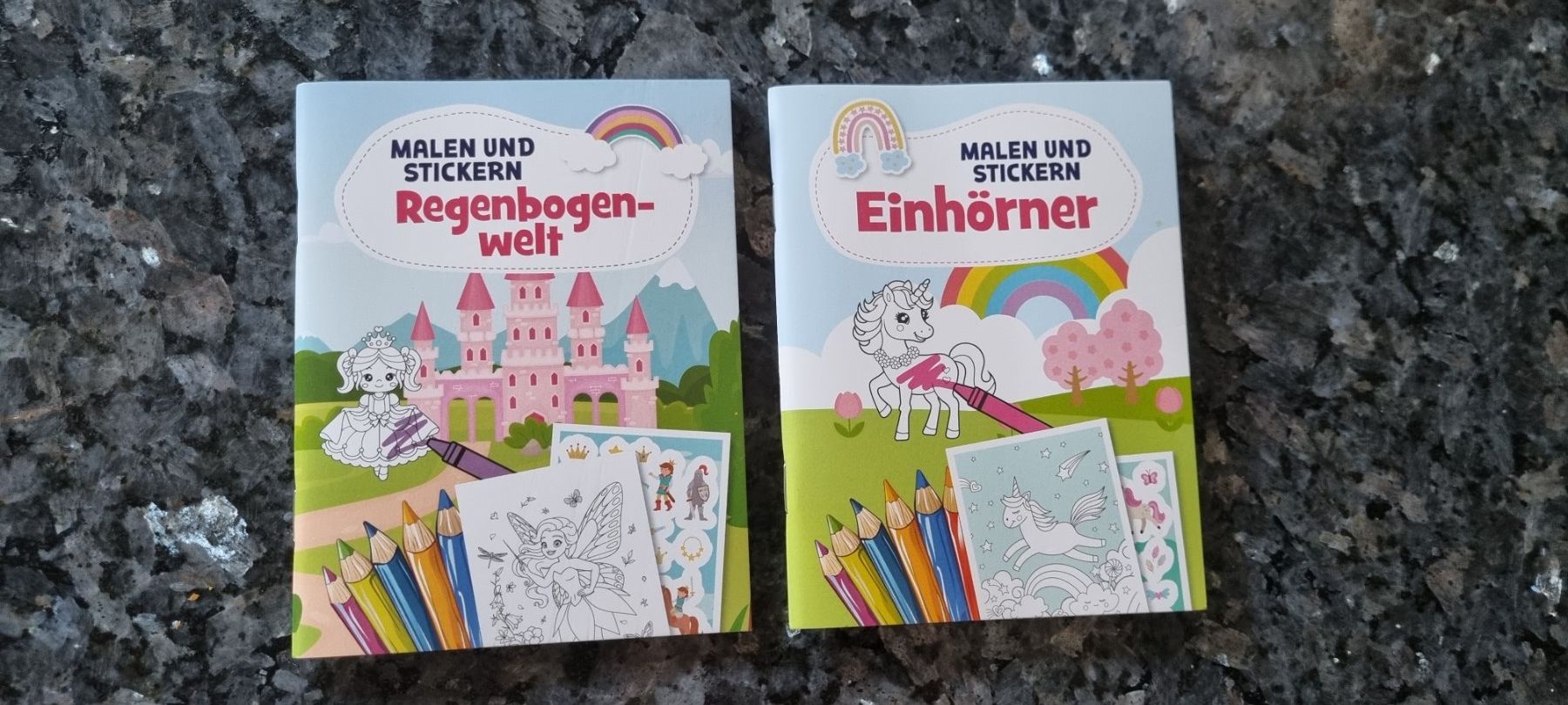 Bücher: Malen und Stickern Regenbogenwelt Einhoerner Büechli – Neu (gemäss Beschreibung) aus egliswil von Maggy6
