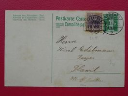 1918: J7 auf Karte von SPEICHER AR, 120.-+ günstig !!!