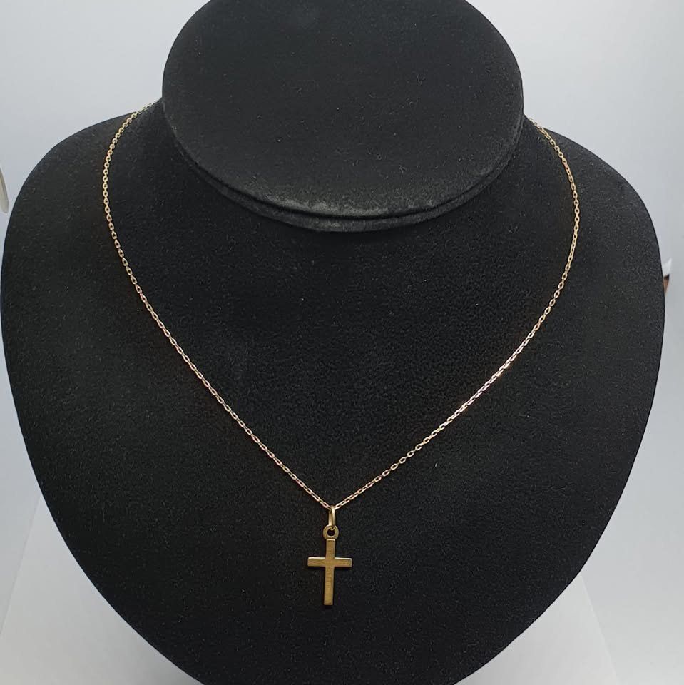 Catenine: Echt 18K Gold - Kreuz Collier – Usato da Luzern venduto da Goldhaus-Luzern