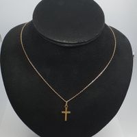 Echt 18K Gold - Kreuz Collier