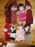 Kasperlifiguren  Handpuppen Set, 8 Figuren, gestrickt,