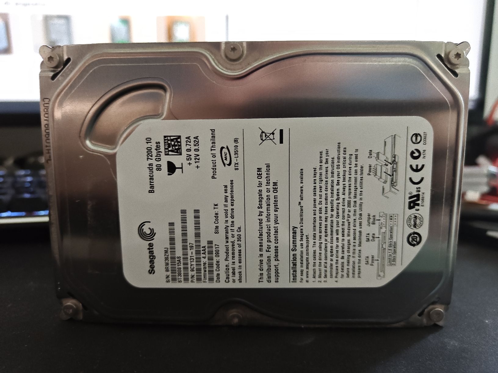 Seagate Harddisks: Seagate Barracuda 7200.10 80GB SATA Hard Drive - Tested – Gebraucht aus Münchenstein von s3bas7ian 1