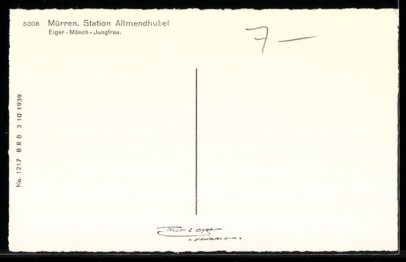 Cartes postales: Mürren, Station Allmendhubel, Eiger, M – D'occasion à Berlin par bartko-reher 1