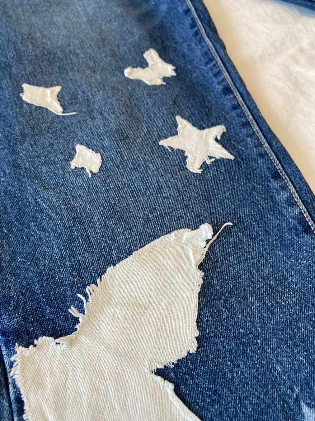 Zara Jeans: Jeans bleu zara modifé y2k – Usato da St-Blaise venduto da Windy2 2
