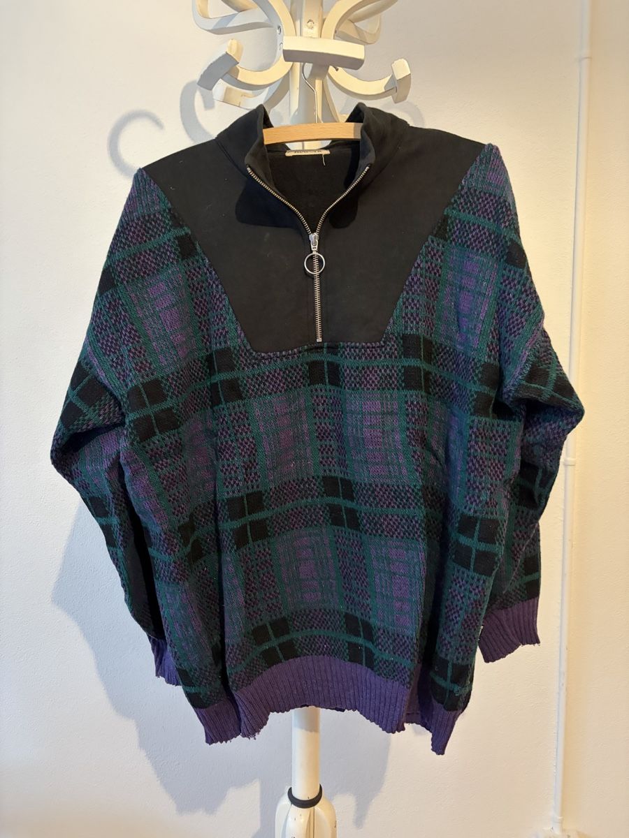 Maglioni & Felpe: Rework Pullover kariert mit Reissverschluss – Usato da Luzern venduto da Jules__