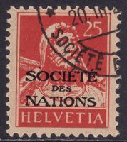 Dienstmarke SDN SBK-Nr. 5 (Tellbrustbild 1922) gestempelt