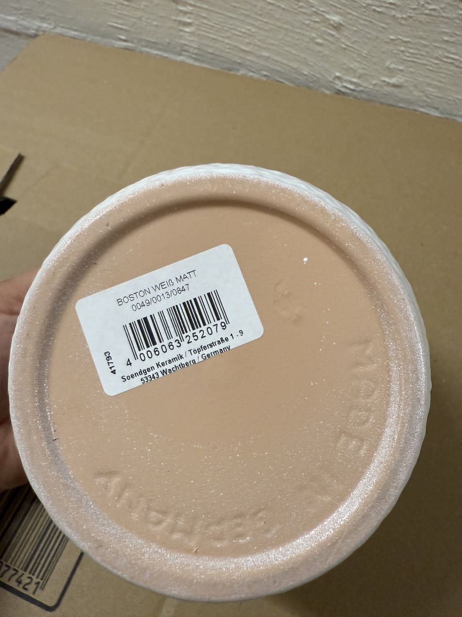 Migros Blumentöpfe: Blumentopf Boston Weir Matt Keramik Weiss  – Gebraucht aus Winterthur von fij_f65r 1