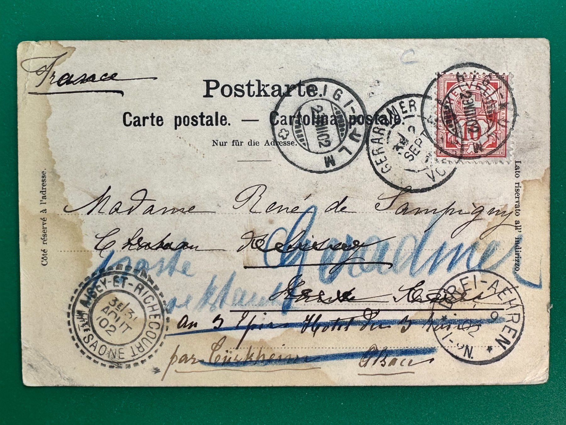 Cartoline postali: Arth-Rigibahn-Kräbelwand - 1902 !!! – Usato da Steg VS venduto da danwer74 1