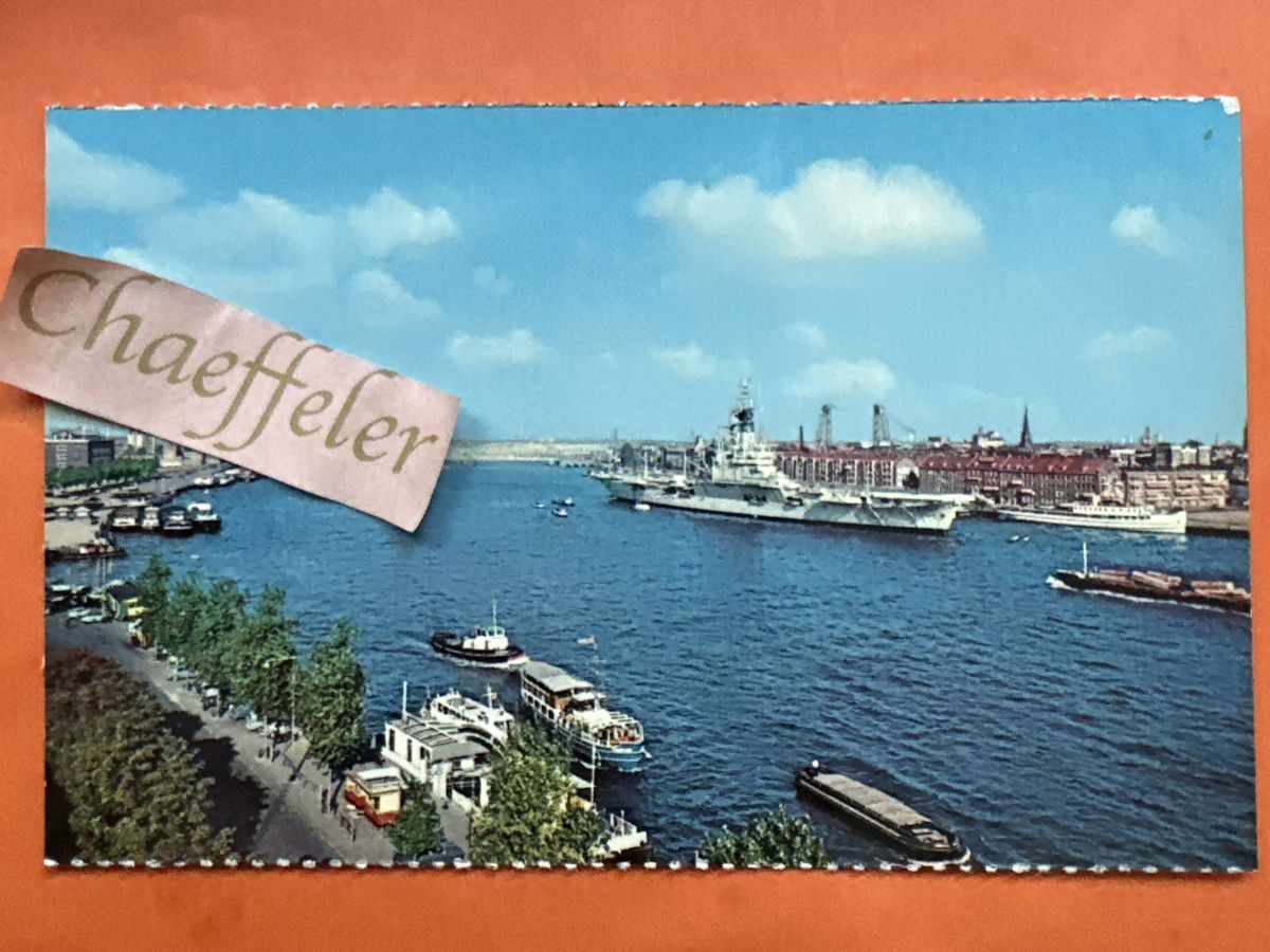 Cartoline postali: Ansichtskarte Rotterdam Panorama mit Flugzeugträger guter Zu – Usato da Zürich venduto da Chaeffeler