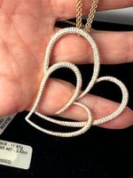 Superb pendentif Sealed Double Heart or rose 18K diamants