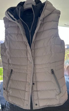 Marc O'Polo Daunen Weste mit Kapuze - Gr. 40 - ecru - TOP