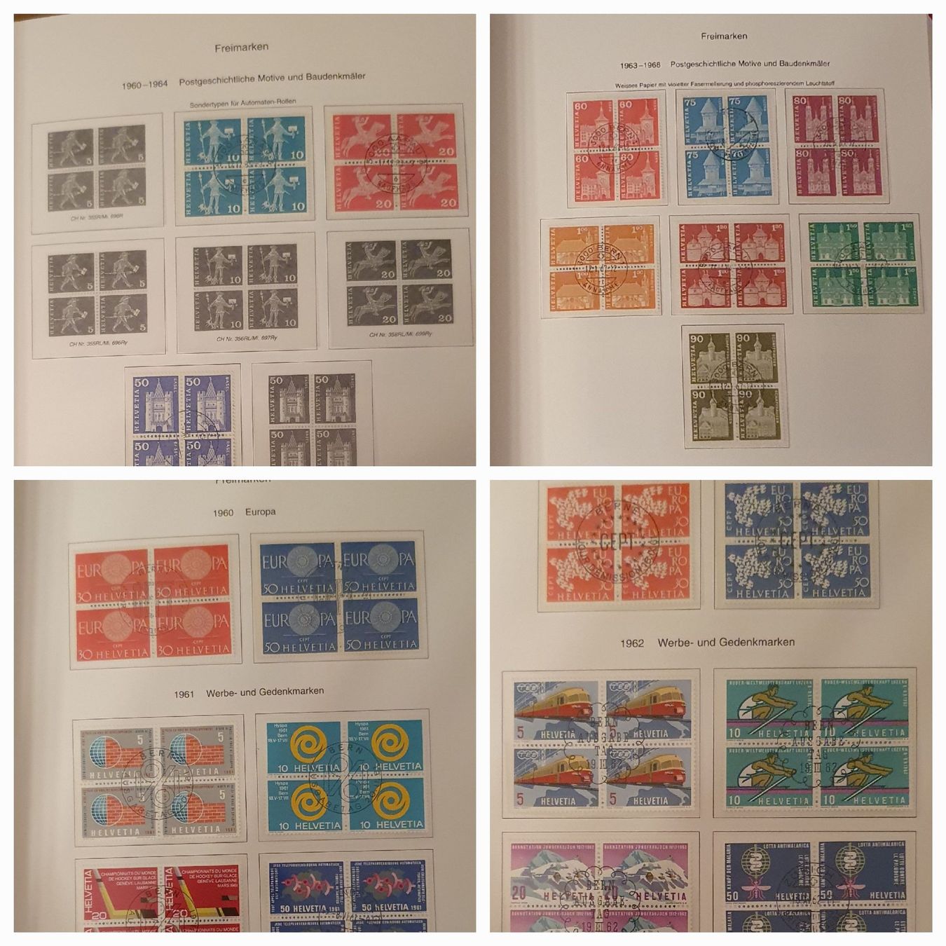Alle Briefmarken: 4er Block Sammlung Freimarken Gestempelt 1945 - 1990 – Gebraucht aus Kreuzlingen von Rschweiz1 6