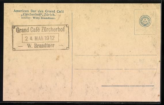 Cartoline postali: Zürich, Grand Café Zürcher Hof, Ameri – Usato da Berlin venduto da bartko-reher 1