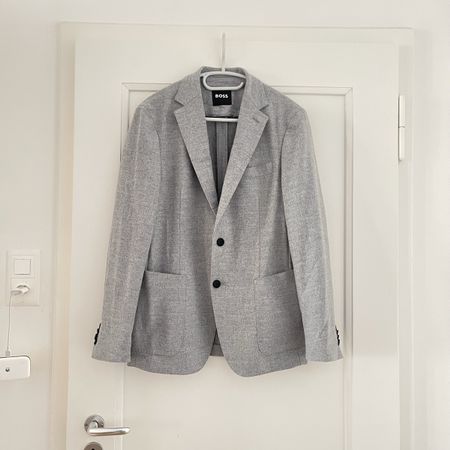 Hugo Boss Blazer, graue Wollmischung, Active Winter, Gr. 46