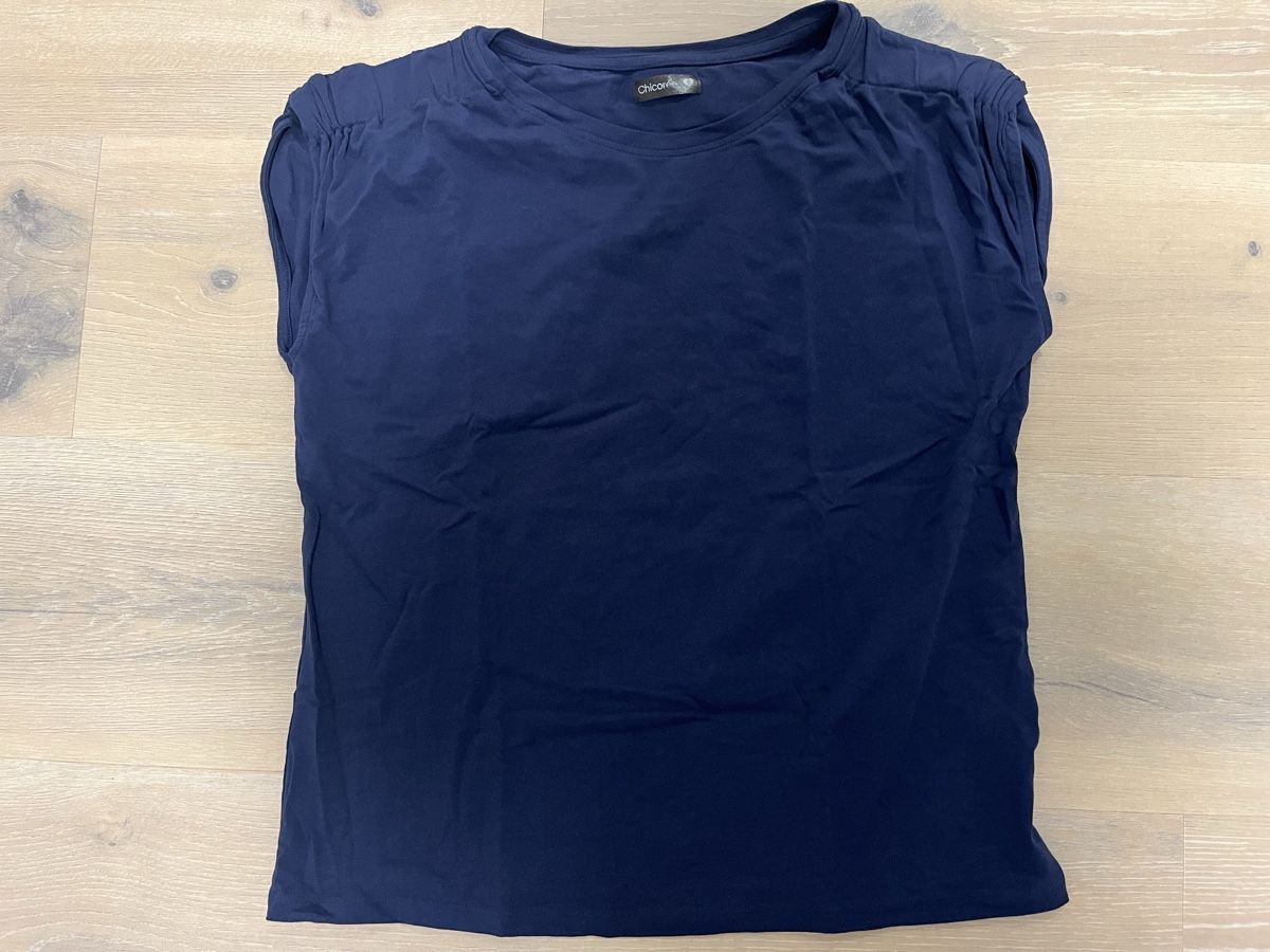 Top: Top mit Kappenärmeln navy S neu – Nuovo (secondo la descrizione) da Birrwil venduto da vanyboo
