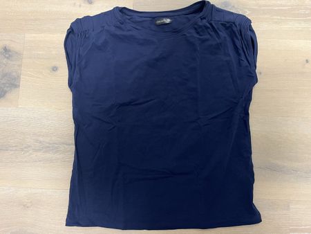 Top mit Kappenärmeln navy S neu