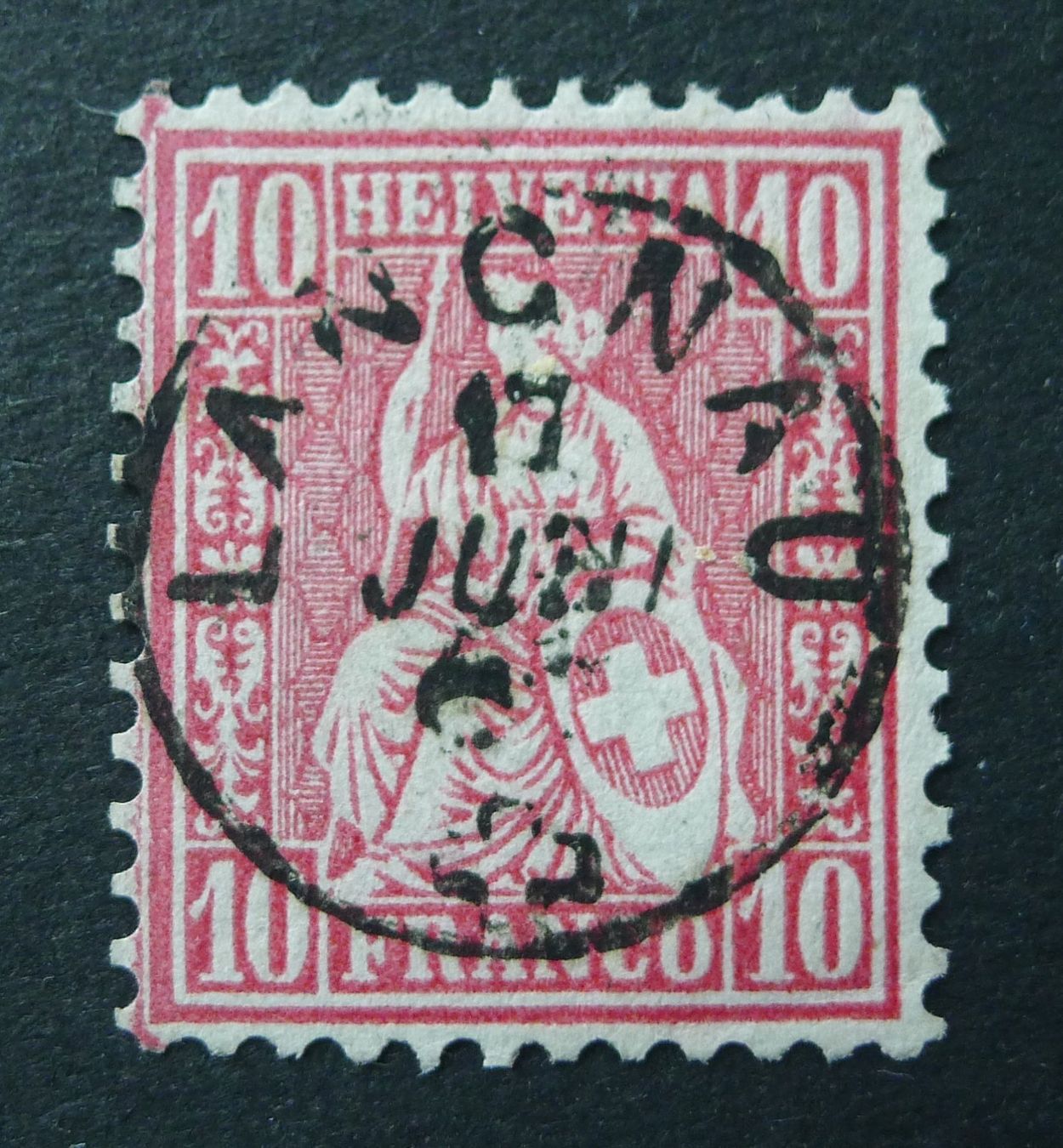 Alle Briefmarken: Nr. 38, Fingerhutstempel LANGNAU BE – Gebraucht aus Ebikon von SilvioFreund