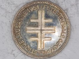 Medaille Silber 1951 Fête Fed Gym Lausanne