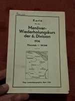 Militär Landkarte Manöverr WK der 6 Div 1936