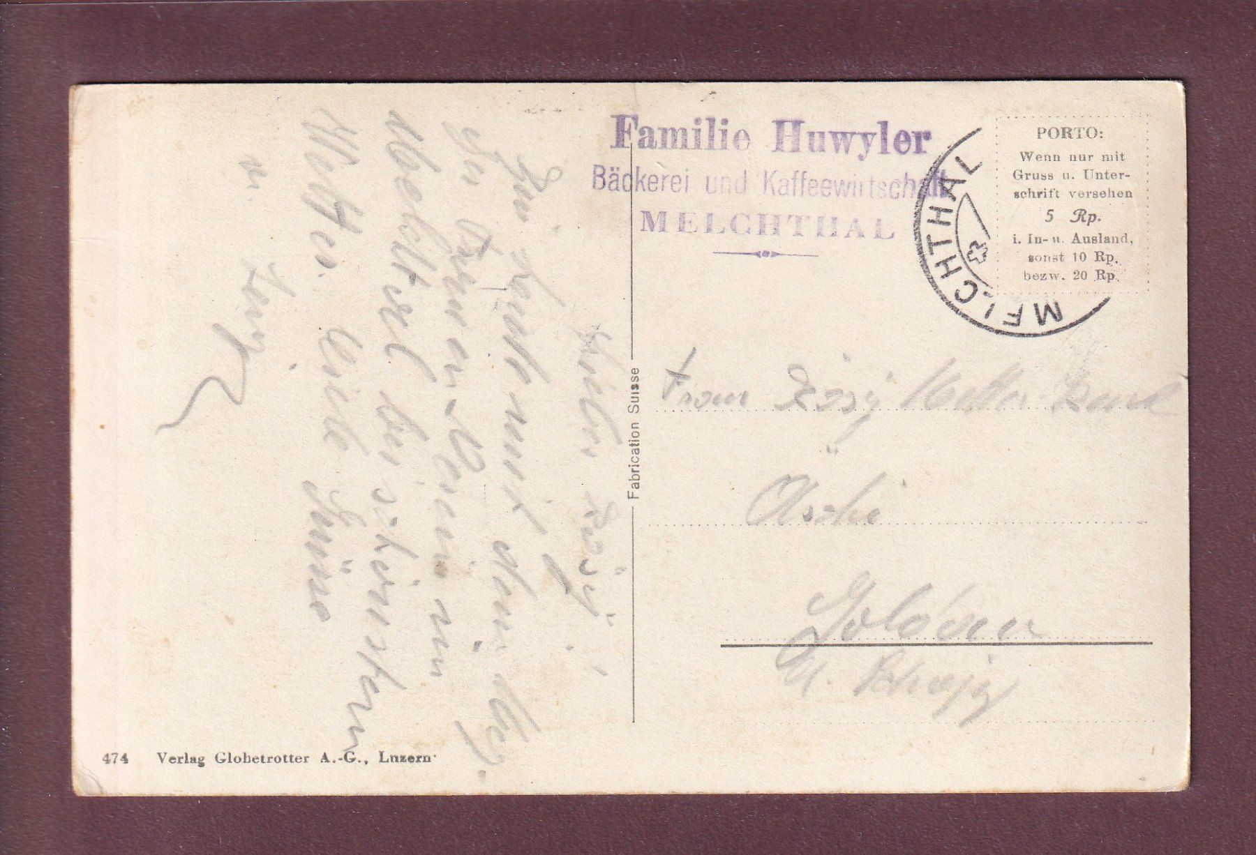 Cartoline postali: Gasthaus FLÜELI – Usato da Pully venduto da nicecards 1