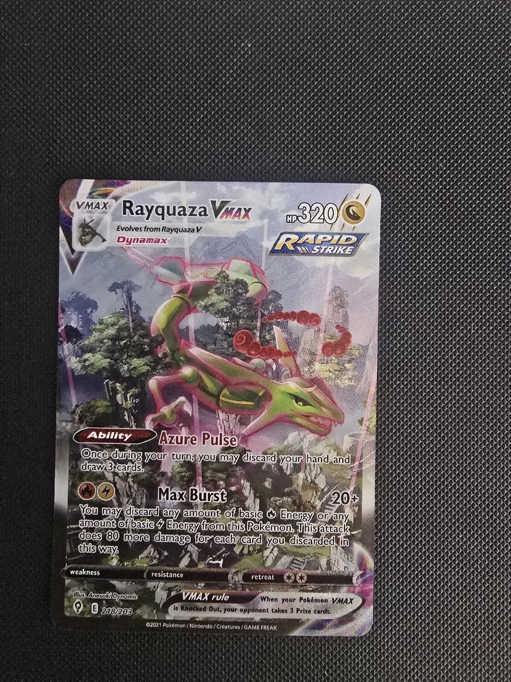 Pokémon Carte collezionabili: rayquaza Vmax Evolving skies Eng – Usato da SEIRY venduto da juraboy