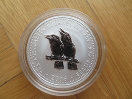 2 Unzen Silber Kookaburra Münze 2006 / 2 Oz Australien