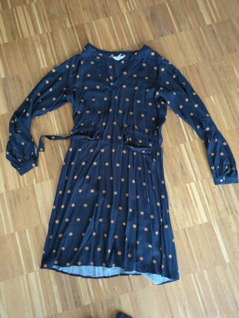 Object Kleid Gr. 34 Schwarz/Braun gepunktet