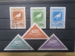 Vögel China Mi 57-59II + 113-15II   2 Sätze