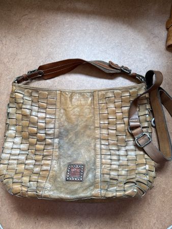 Campomaggi Ledertasche, geflochten, hellbraun, Top Zustand
