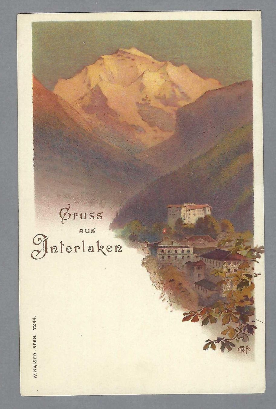 Cartoline postali: INTERLAKEN, *, LITO, S. SAUBER – Usato da Pura venduto da ulisse1957
