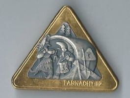Fasnachtsplakette Basel, "Blaggedde" 1992 (Gold)
