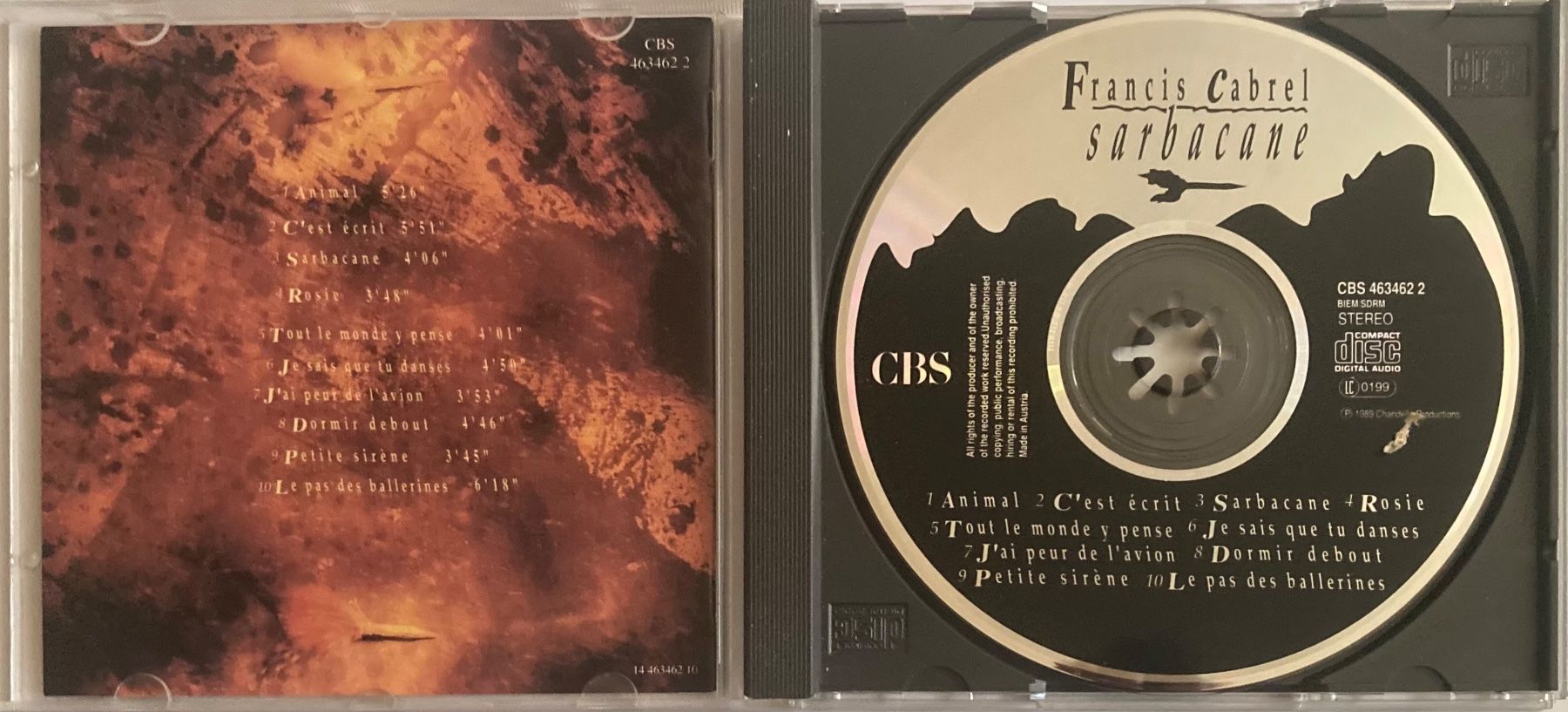 CD: FRANCIS CABREL - SARBACANE – Usato da Poliez-Pittet venduto da Newtown-Records 2