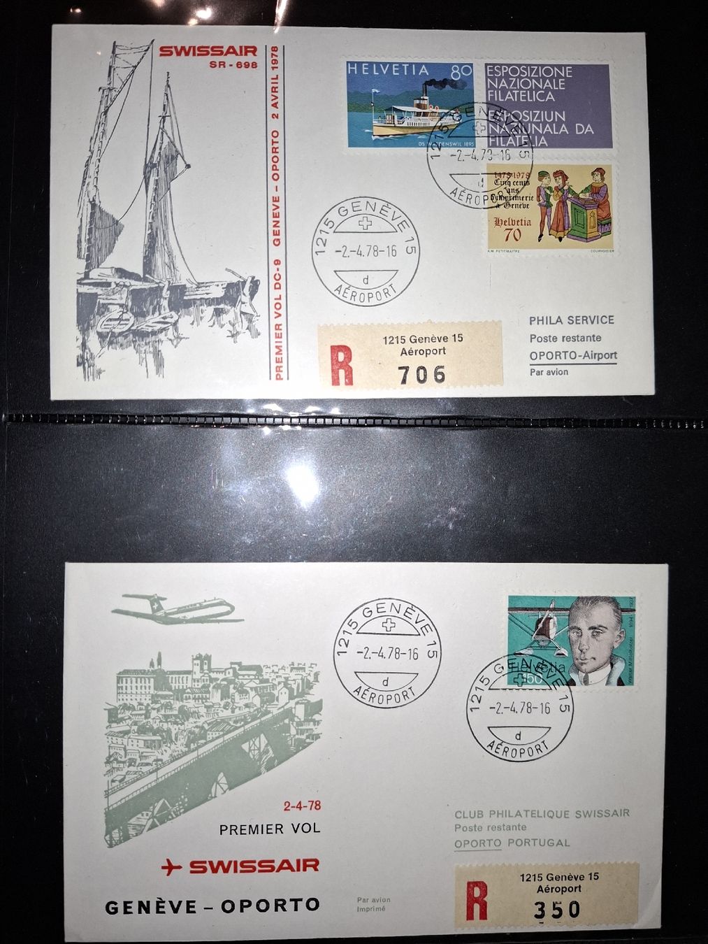 Tutti i francobolli: Swissairbriefe 1978 48Stk. div. – Usato da Balgach venduto da SIMEON27 3
