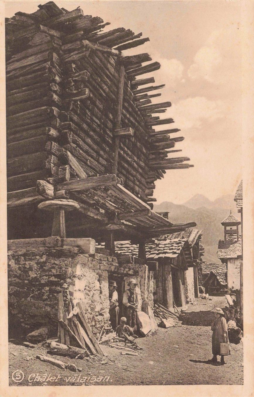 Ansichtskarten: Walliser chalet – Gebraucht aus Biasca von Blenio71