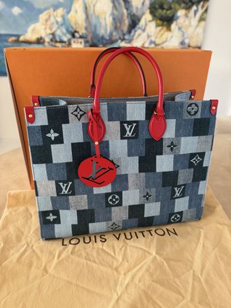 Louis Vuitton OnTheGo GM Monogram Denim  – Full Set