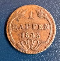 Kantonsmünze Schwyz, 1 Rappen 1843, schön!