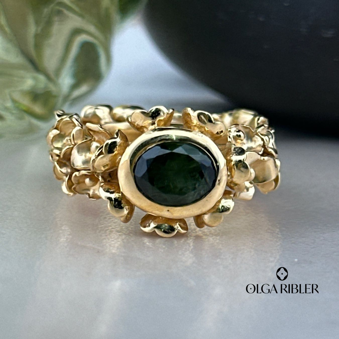 Olga Ribler Anelli: Blumen Ring mit Turmalin Ringgrösse 58 – Nuovo (secondo la descrizione) da Luzern venduto da Schmuckoutlet