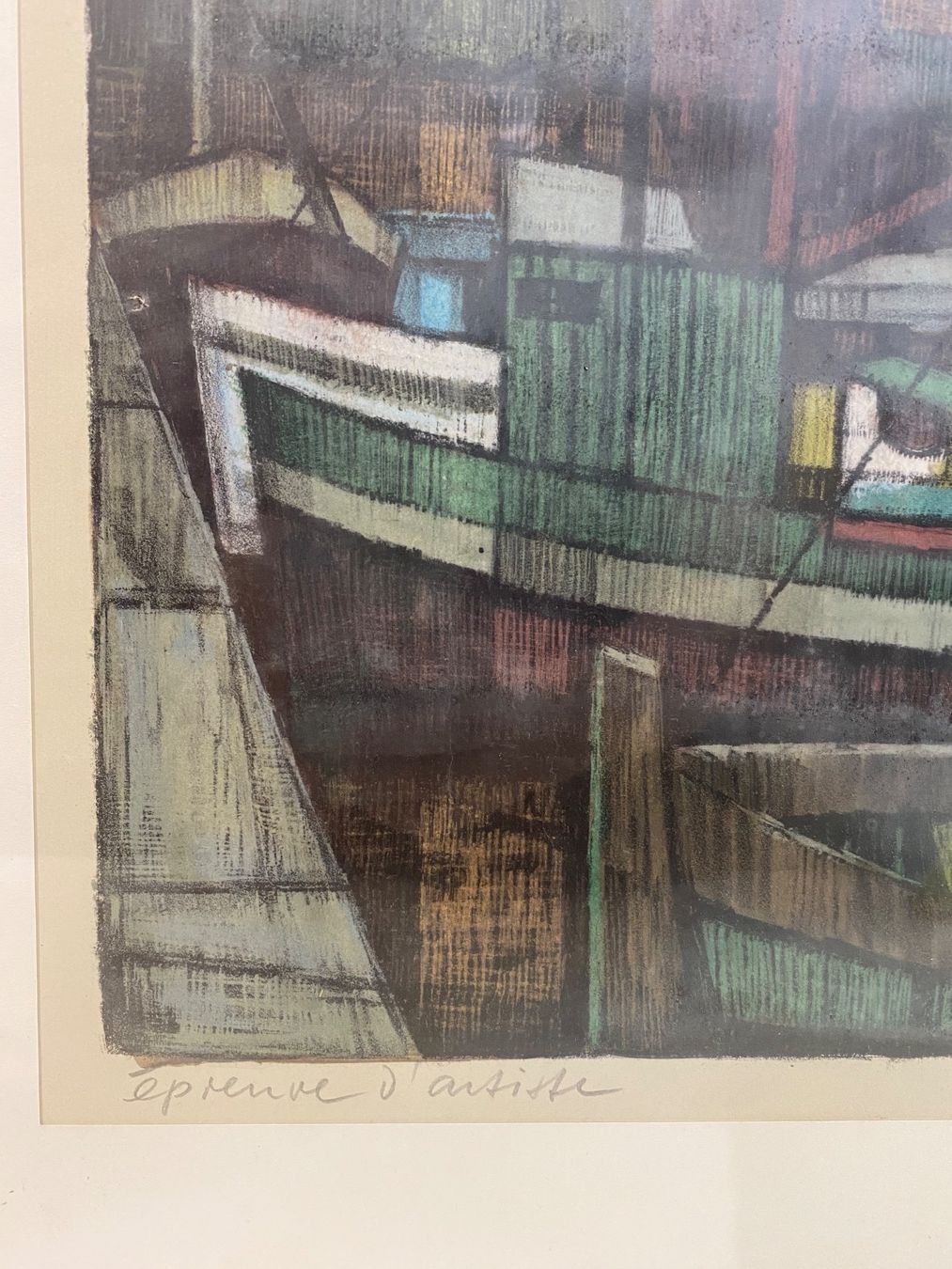 Grafiken & Lithographien: E.A. Farblithographie nächtlicher Hafen Ernst Luchsinger – Gebraucht aus Hindelbank von  3