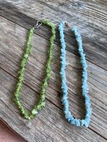 Peridot Kette und Amazonit Kette Vintage