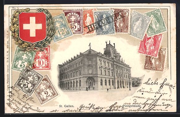 Cartes postales: Passepartout-Lithographie St. Gallen, Po – D'occasion à Berlin par bartko-reher