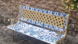 Unikat: Bank handbemalt I'm Porzellandesign. Outdoor