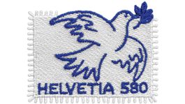 Friedens Taube gestickte Briefmarke 2025