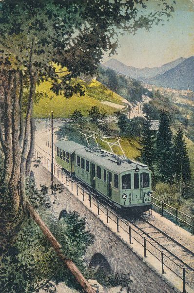 Cartoline postali: Monthey Champéry - Chemin de fer + c1910 – Usato da Emmenbrücke venduto da teestube