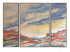 Aquarellgemälde Original, signiert, 85 x 120 cm