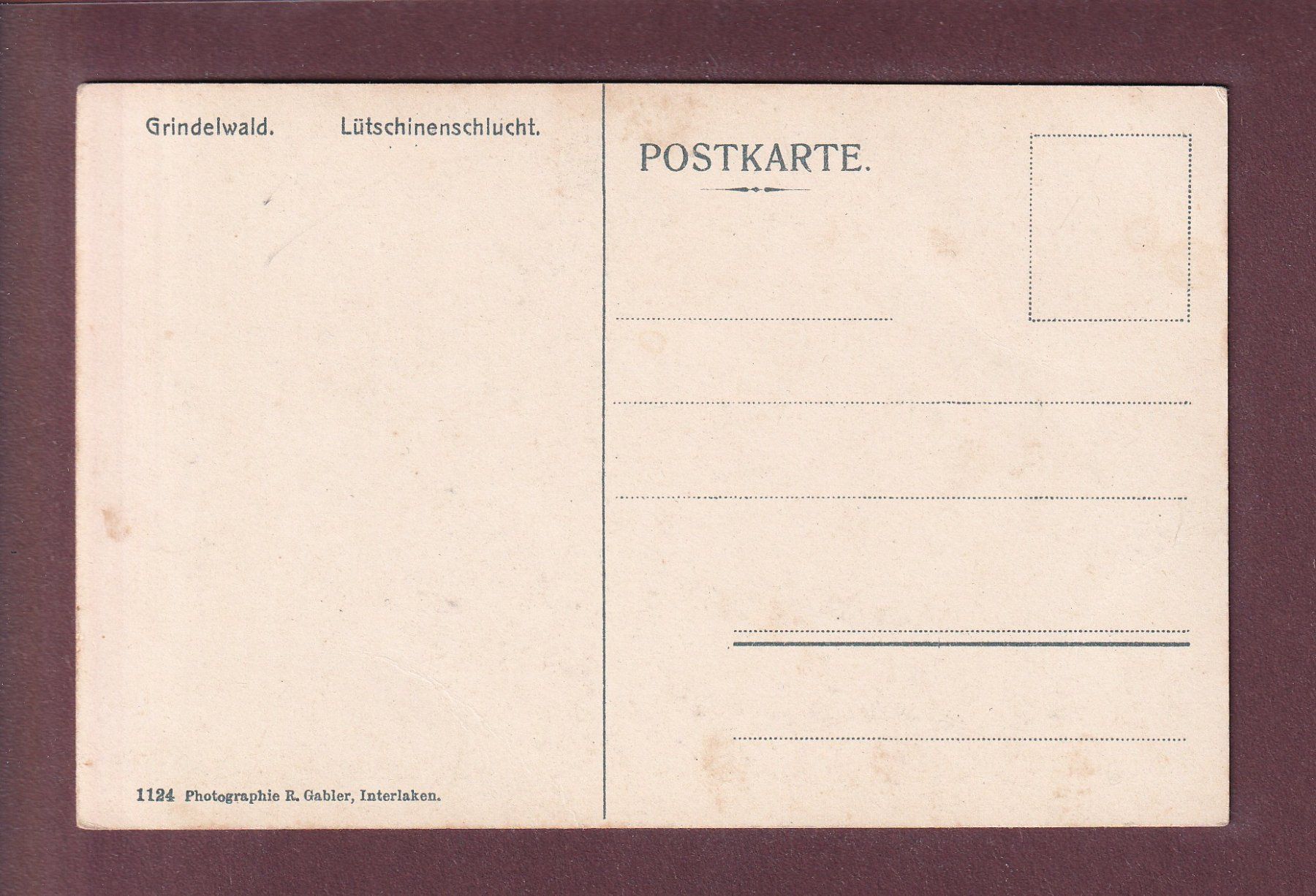 Cartoline postali: Grindelwald - LÜTSCHINESCHLUCHT – Usato da Pully venduto da nicecards 1