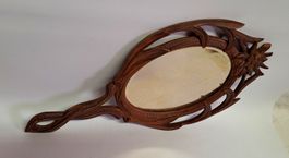 Antik Schnitzerei Brienz Carving Handspiegel Brienzerschnitz