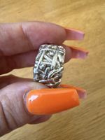 Ring Silber 925 breites Muster guter Zustand