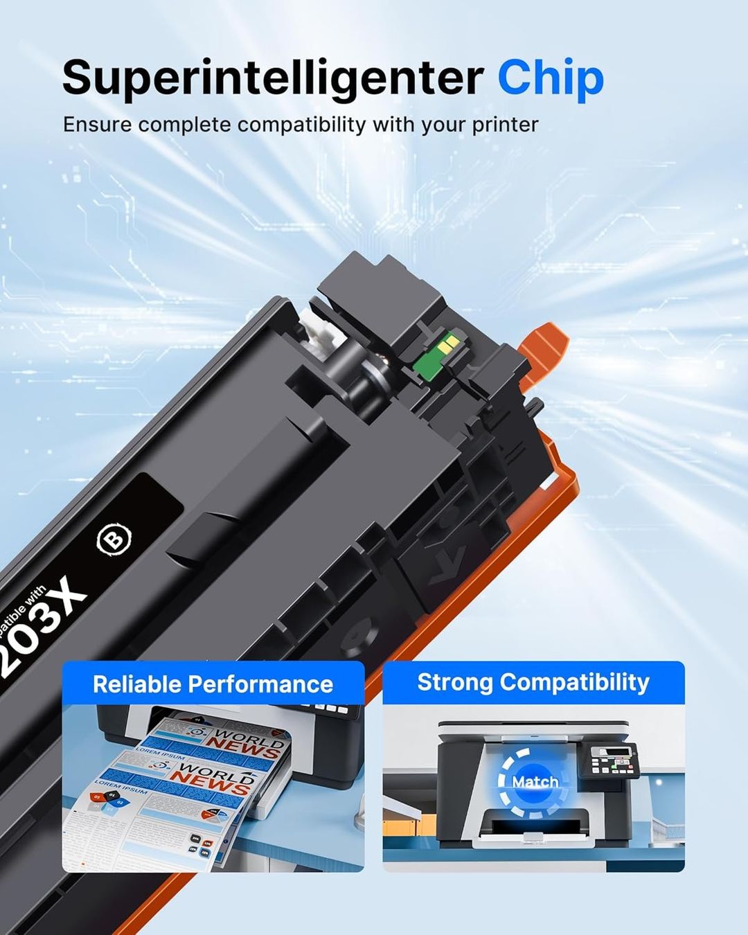 Hewlett Packard Cartucce per stampanti & toner: HP 203X Toner Set kompatibel CMYK 4er Pack – Nuovo e nell'imballaggio originale da Suhr venduto da SchnapperCH 6