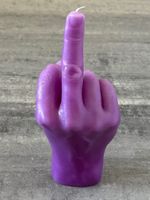 Lila Hand-Kerze - Stinkefinger - originell - frech - Deko