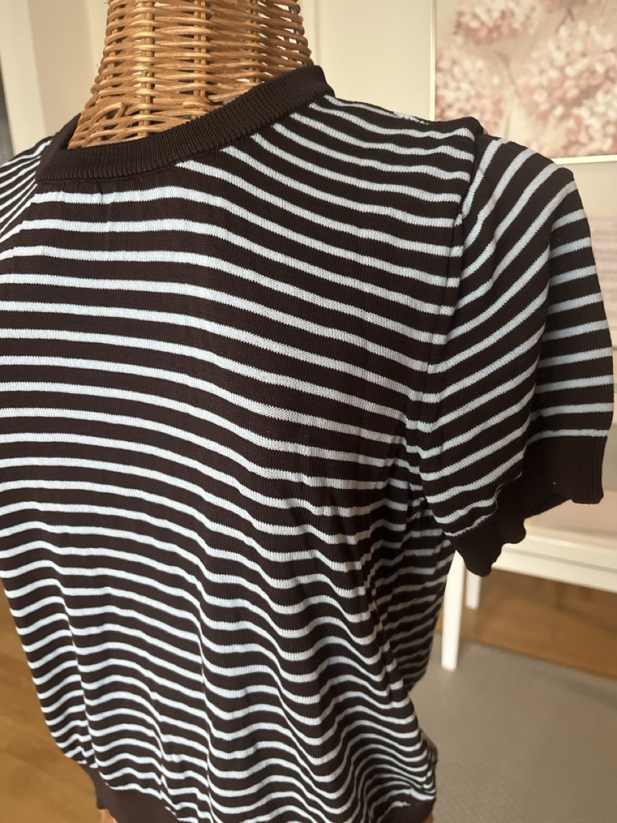 T-shirts: Strickshirt, made in Italy, braun/blau, S – D'occasion à Solothurn par Bobesch08 1